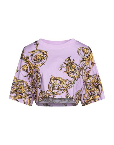 Versace Jeans Couture Woman T-shirt Light Purple Size 2 Cotton