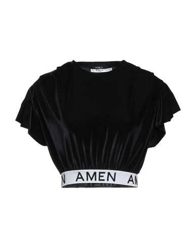 Amen Woman T-shirt Black Size Xl Polyamide, Elastane, Polyester