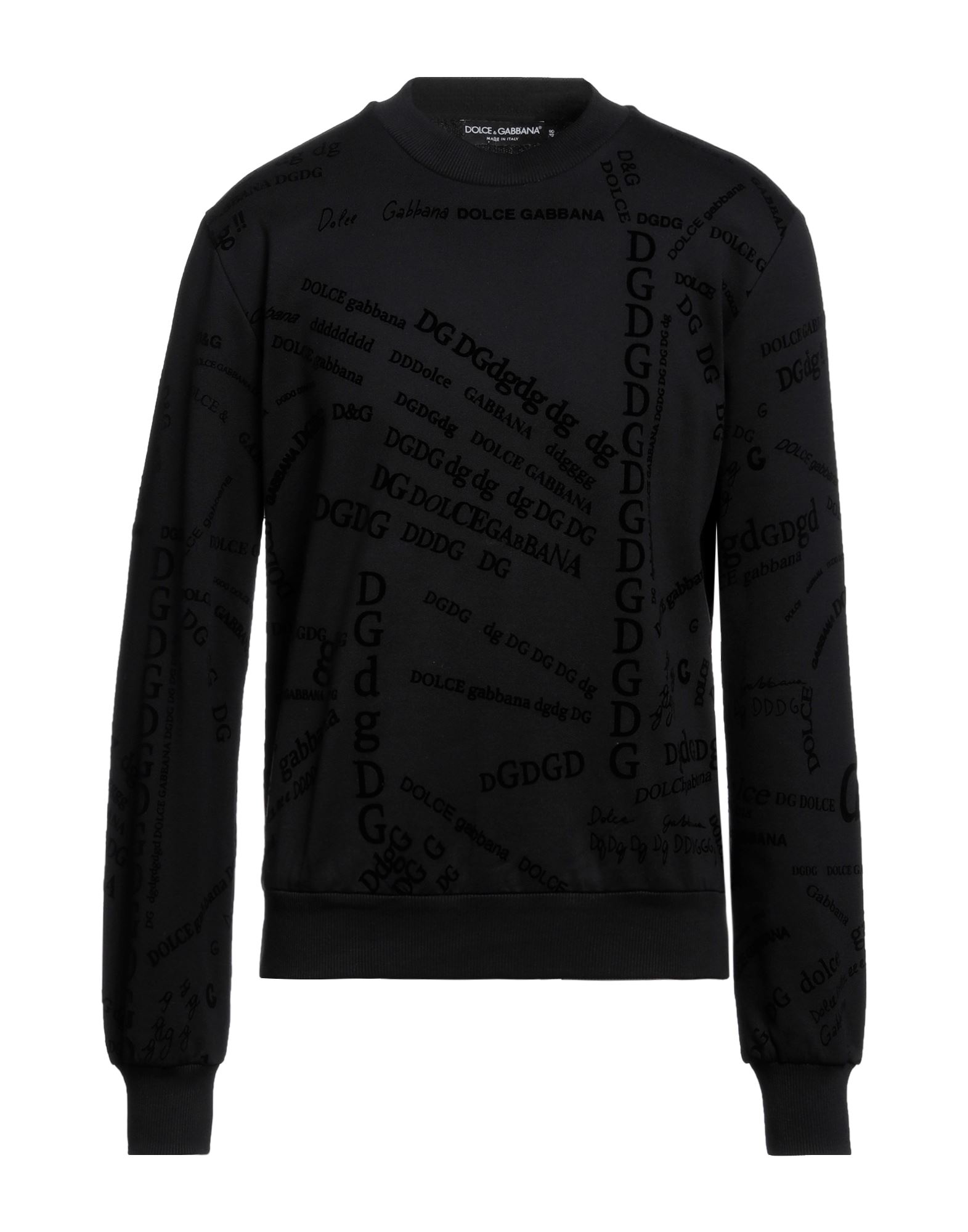 Dolce & Gabbana Man Sweatshirt Black Size 50 Cotton, Polyamide, Elastane In Black