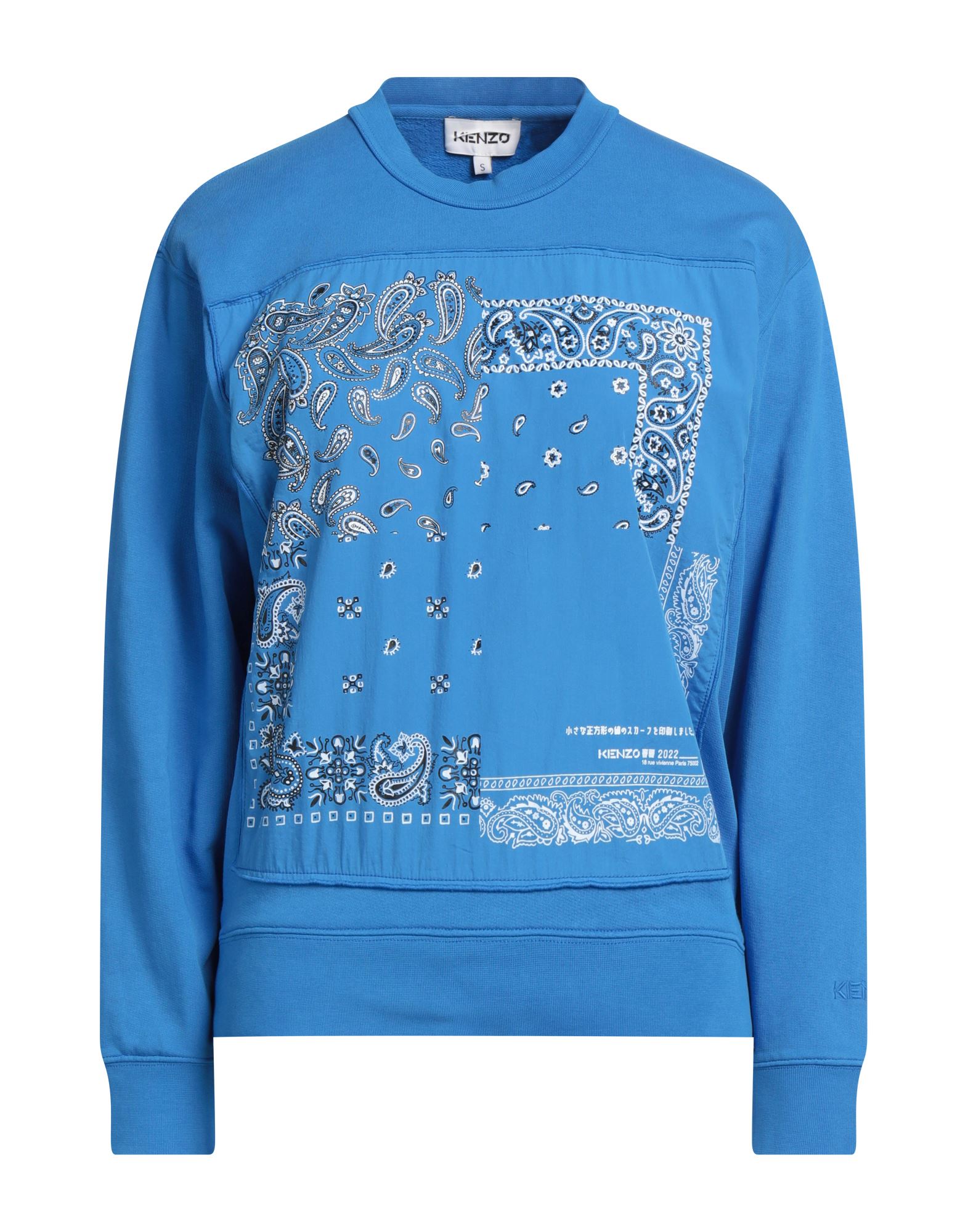 Shop Kenzo Woman Sweatshirt Bright Blue Size L Cotton, Elastane