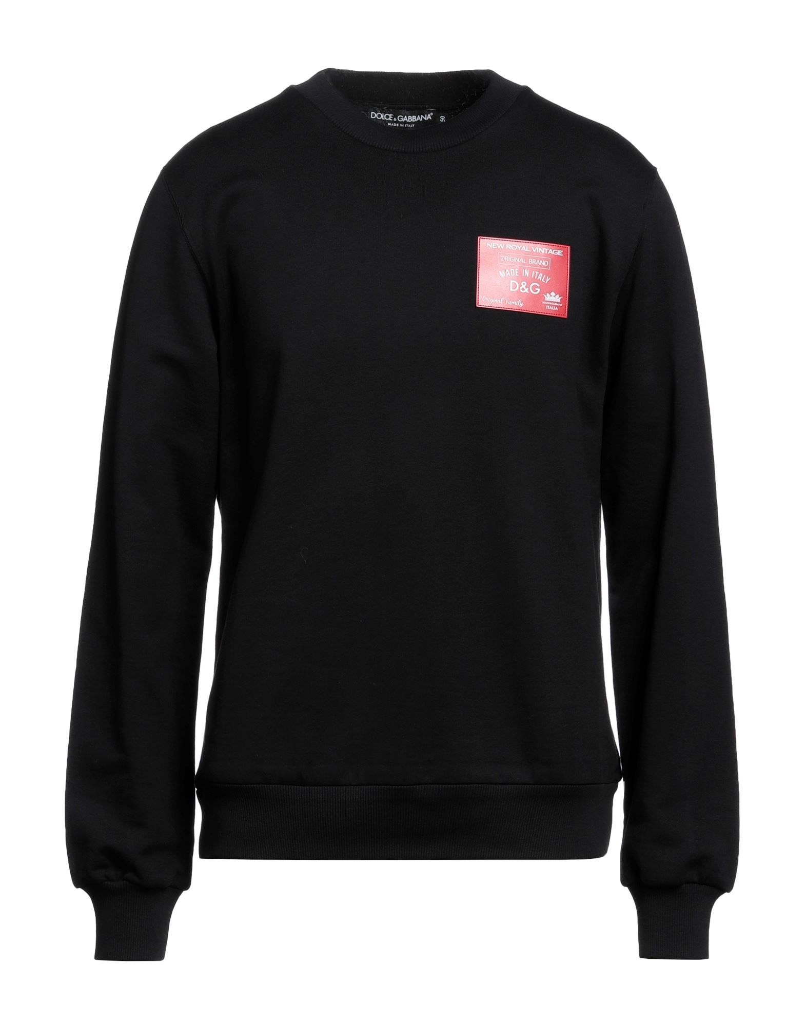 Dolce & Gabbana Man Sweatshirt Black Size 50 Cotton, Polyamide, Elastane In Black