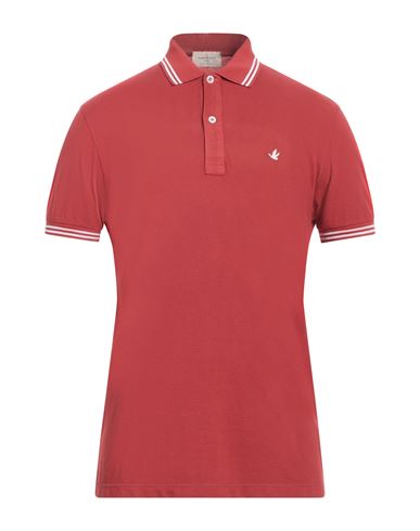 Shop Brooksfield Man Polo Shirt Brick Red Size 36 Cotton