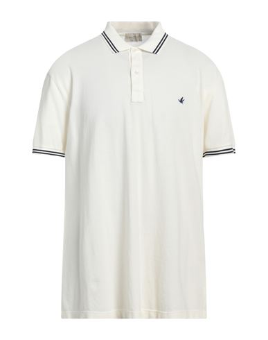 Brooksfield Man Polo Shirt Cream Size 48 Cotton In White