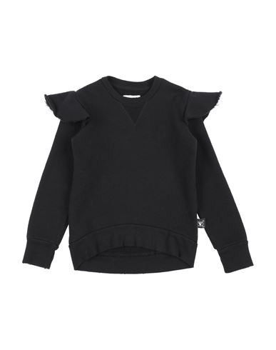 Nununu Babies'  Toddler Girl Sweatshirt Black Size 4 Cotton, Nylon