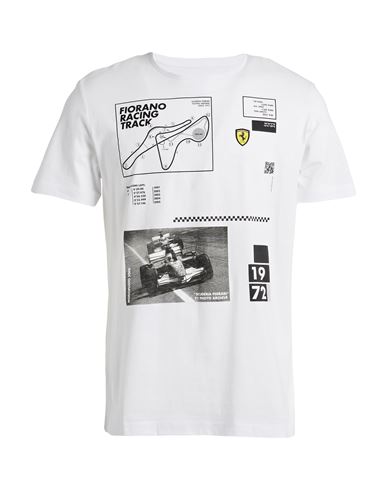 Scuderia Ferrari Man T-shirt White Size L Cotton