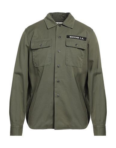 Macchia J Man Shirt Military Green Size M Cotton