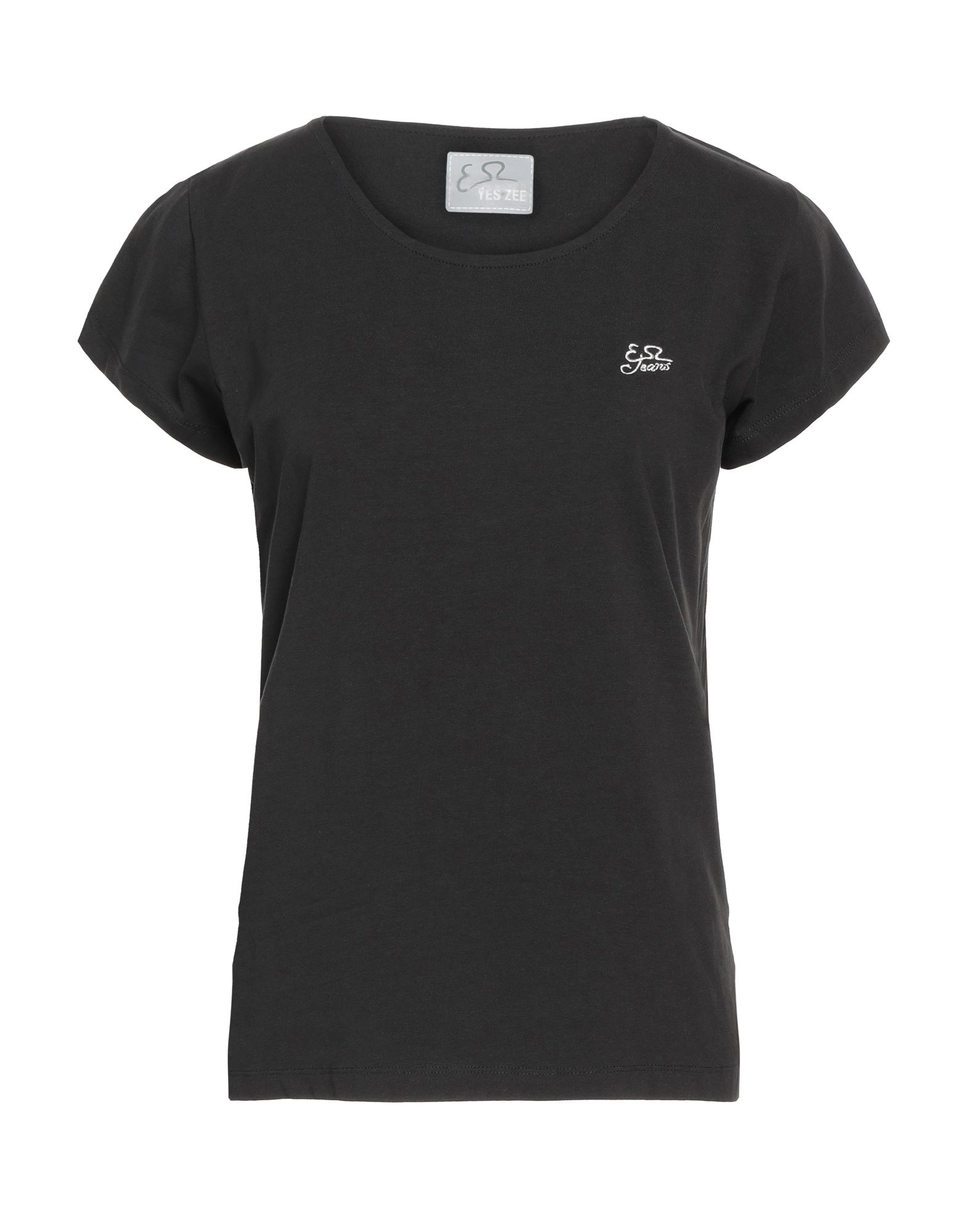Shop Yes Zee By Essenza Woman T-shirt Black Size L Cotton, Elastane