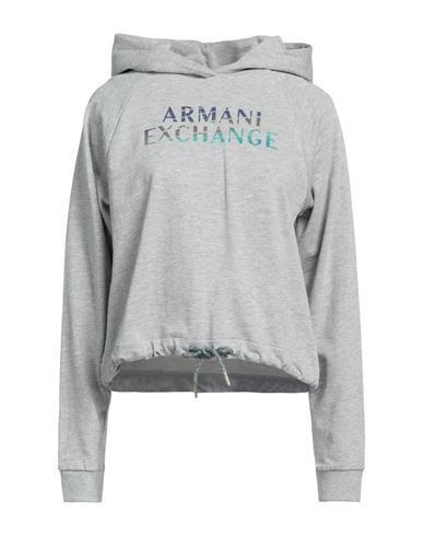 Armani Exchange Woman Sweatshirt Light Grey Size M Cotton, Viscose, Elastane