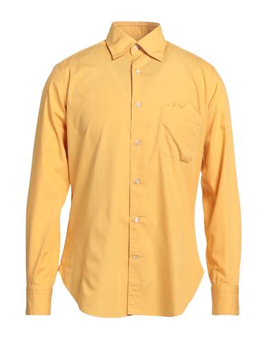 Truzzi Man Shirt Ocher Size 15 ½ Cotton In Yellow