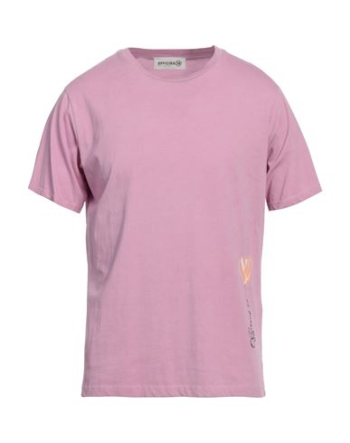 Officina 36 Man T-shirt Mauve Size M Cotton In Purple
