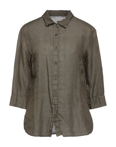 120% Woman Shirt Military Green Size 8 Linen