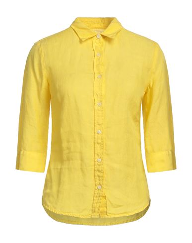 120% Woman Shirt Mustard Size 2 Linen In Yellow
