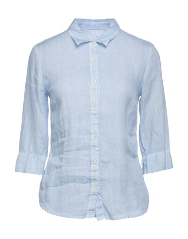 120% Woman Shirt Sky Blue Size 4 Linen