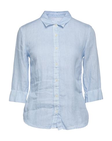 120% Woman Shirt Sky Blue Size 4 Linen