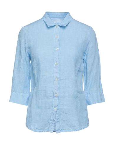 120% Woman Shirt Light Blue Size 4 Linen