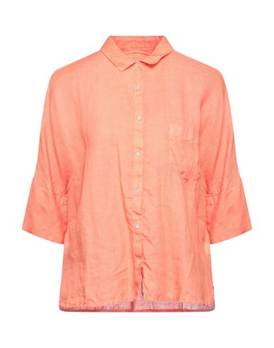 120% Woman Shirt Orange Size 4 Linen