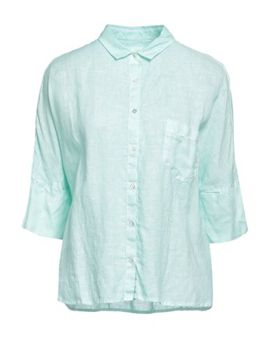 120% Woman Shirt Sky Blue Size 2 Linen