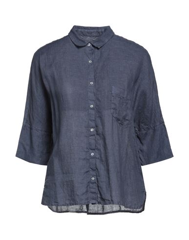 120% Woman Shirt Midnight Blue Size 2 Linen