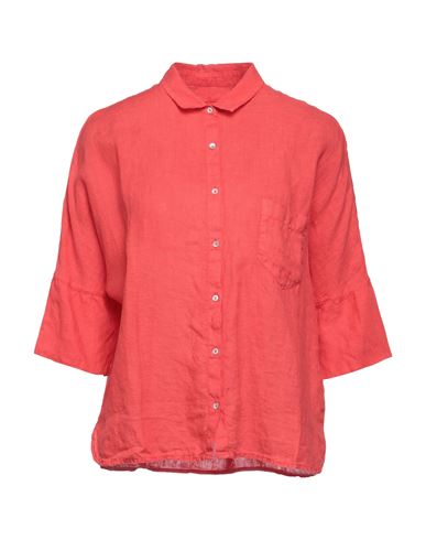 120% Woman Shirt Tomato Red Size 4 Linen