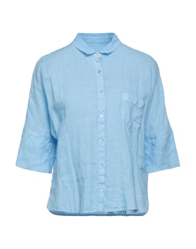 120% Woman Shirt Light Blue Size 2 Linen