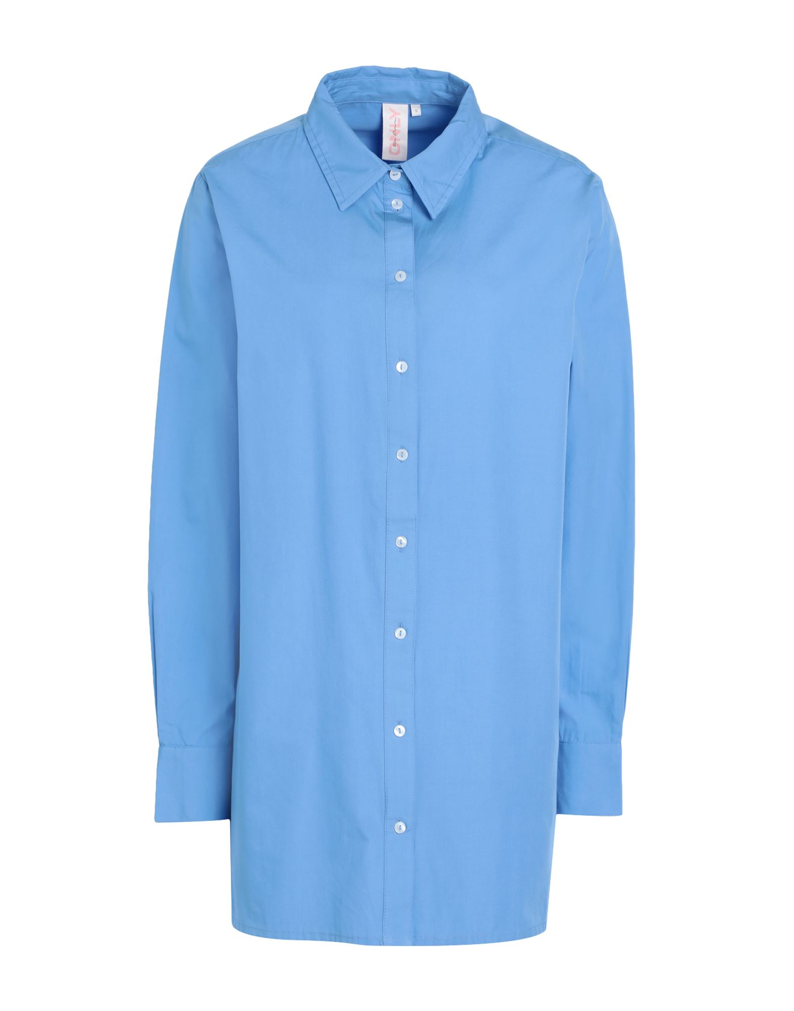 Only Woman Shirt Light Blue Size Xs Cotton