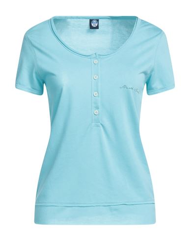 North Sails Woman T-shirt Sky Blue Size S Viscose, Polyester