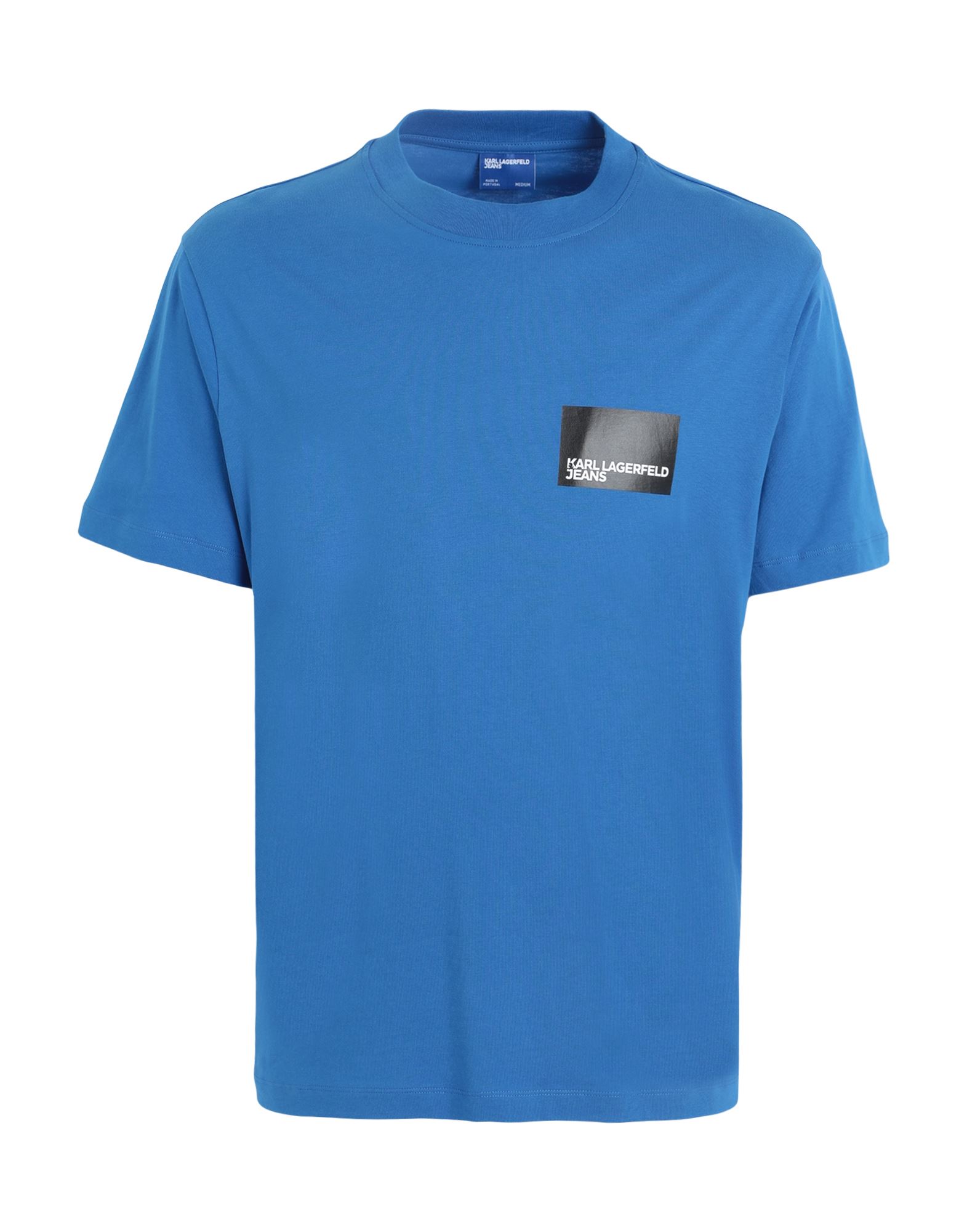 Karl Lagerfeld Jeans Chest Logo-print Detail T-shirt In Blue