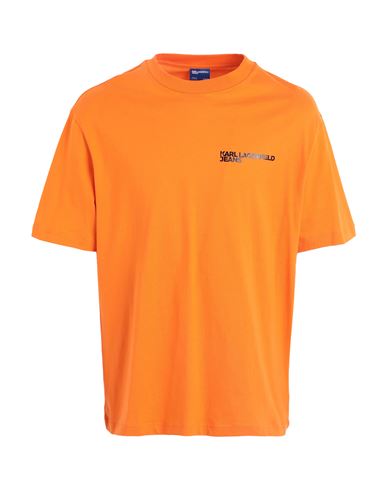 Karl Lagerfeld Jeans Klj Relaxed Box Logo Ssvl Tee Man T-shirt Orange Size S Organic Cotton