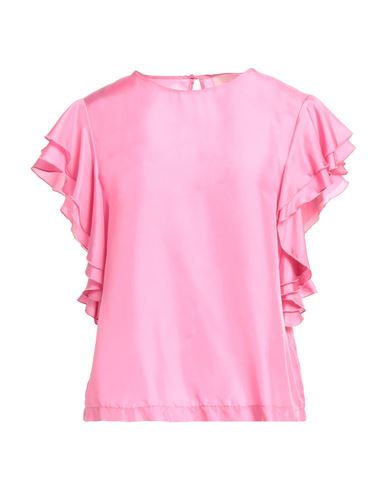 Solotre Woman Blouse Fuchsia Size 4 Silk In Pink