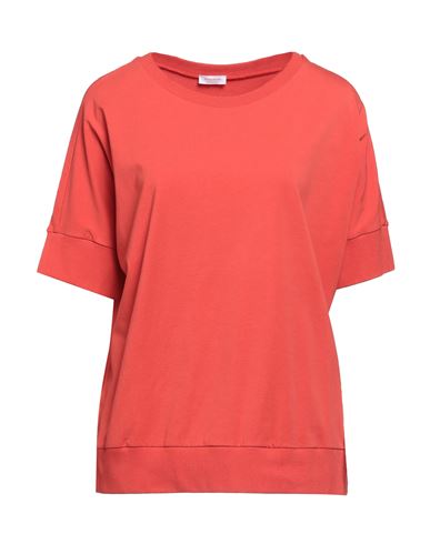 Rossopuro Woman T-shirt Tomato Red Size M Cotton, Elastane