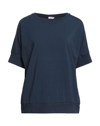 Rossopuro Woman T-shirt Navy Blue Size Xs Cotton, Elastane