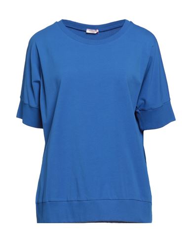 Rossopuro Woman T-shirt Bright Blue Size Xs Cotton, Elastane