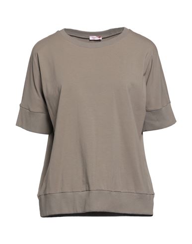 Rossopuro Woman T-shirt Khaki Size Xs Cotton, Elastane In Beige