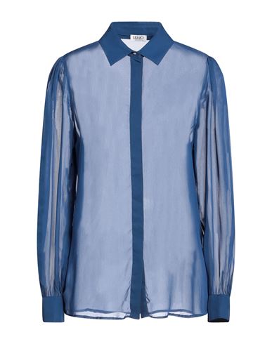Liu •jo Woman Shirt Blue Size 6 Viscose