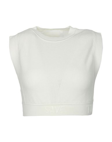 Emporio Armani Woman Top White Size 6 Polyimide, Polyester