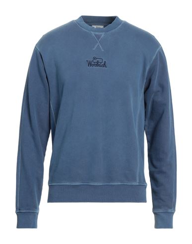 Woolrich Man Sweatshirt Pastel Blue Size Xl Organic Cotton