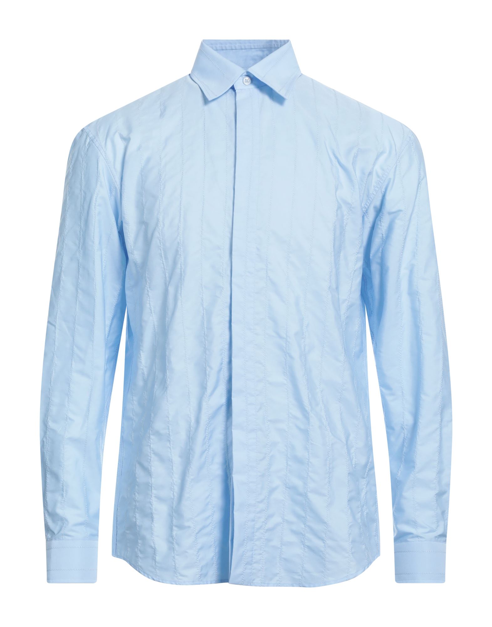 Shop Dunhill Man Shirt Sky Blue Size L Cotton