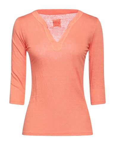 120% Woman T-shirt Orange Size Xxs Linen