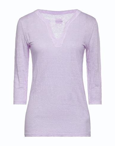 120% Woman T-shirt Lilac Size M Linen In Purple