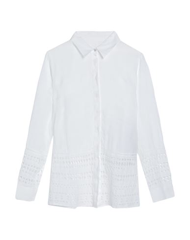 120% Woman Shirt White Size 8 Linen