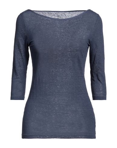 120% Woman T-shirt Navy Blue Size Xs Linen