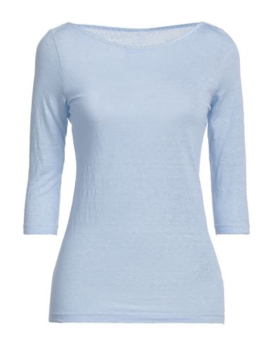 120% Woman T-shirt Light Blue Size S Linen