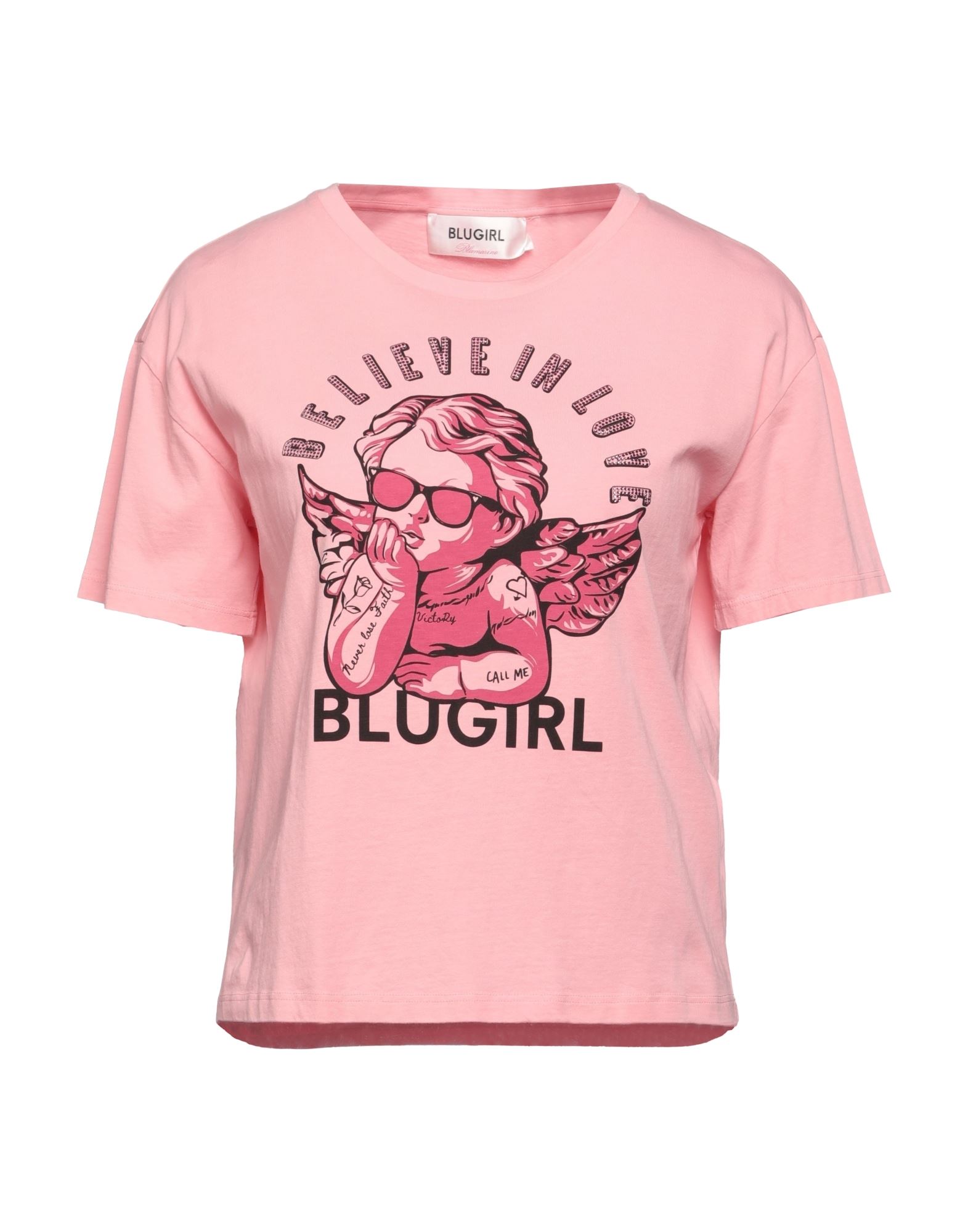 Shop Blugirl Blumarine Woman T-shirt Pink Size 12 Cotton