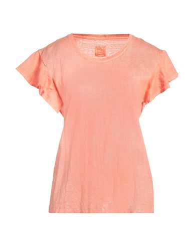 120% Woman T-shirt Salmon Pink Size S Linen