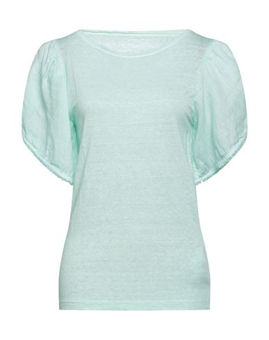 120% Woman T-shirt Turquoise Size Xs Linen In Blue