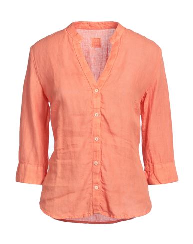 120% Lino Woman Shirt Orange Size 10 Linen