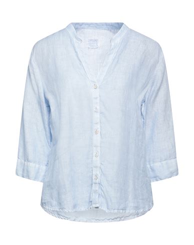 120% Woman Shirt Sky Blue Size 10 Linen