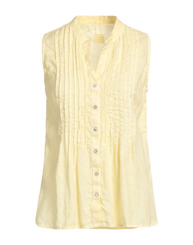 120% Woman Shirt Apricot Size 4 Linen In Yellow