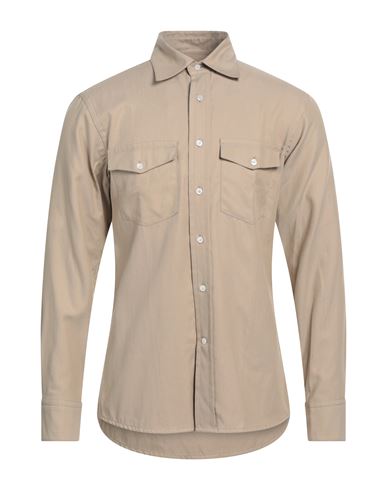 Dunhill Man Shirt Beige Size Xl Lyocell, Cotton