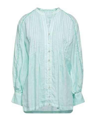 120% Woman Shirt Light Green Size 6 Linen